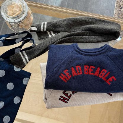 -長袖セーター ニット素材 ラグラン袖 刺繡ロゴ トップス【mh0011422】 - mamahalo shop - ニット・セーター -  べビー服 - 子供服 - 男の子 - 女の子