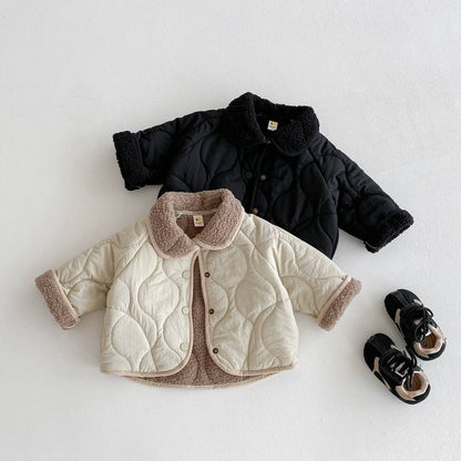 -中綿ジャケット キルティング ボア襟 あったか ボア裏地 防寒 アウター【mh0011397】 - mamahalo shop - ショートコート・ジャケット・ジャンパー -  べビー服 - 子供服 - 男の子 - 女の子