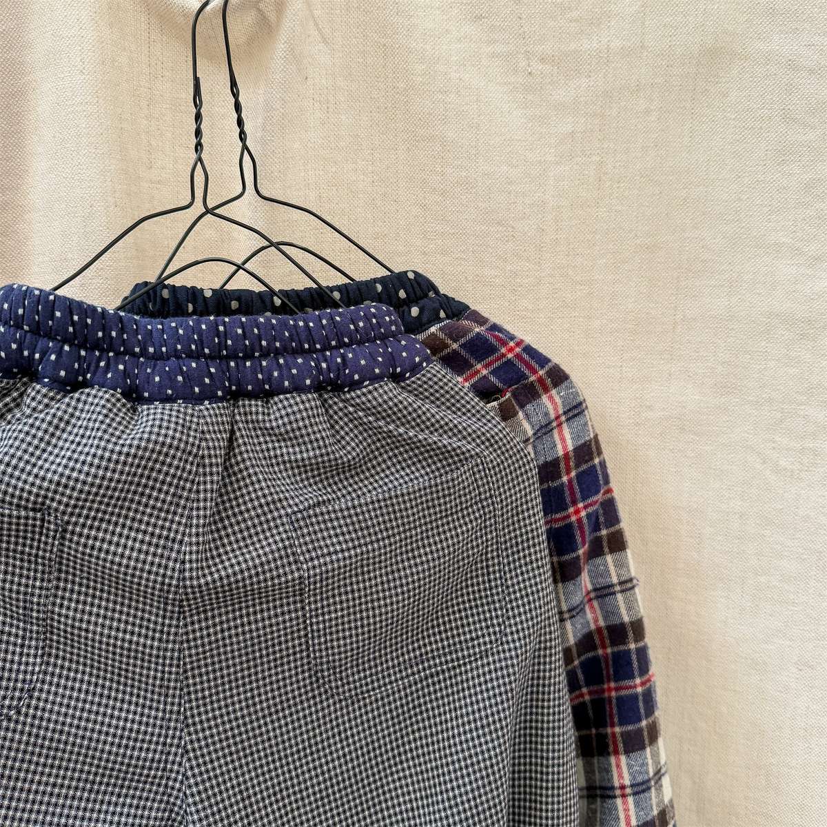 -パッチワークロングパンツ デニム調 キルティング 中綿入り【mh0011424】 - mamahalo shop - ロングパンツ・スウェットパンツ -  べビー服 - 子供服 - 男の子 - 女の子