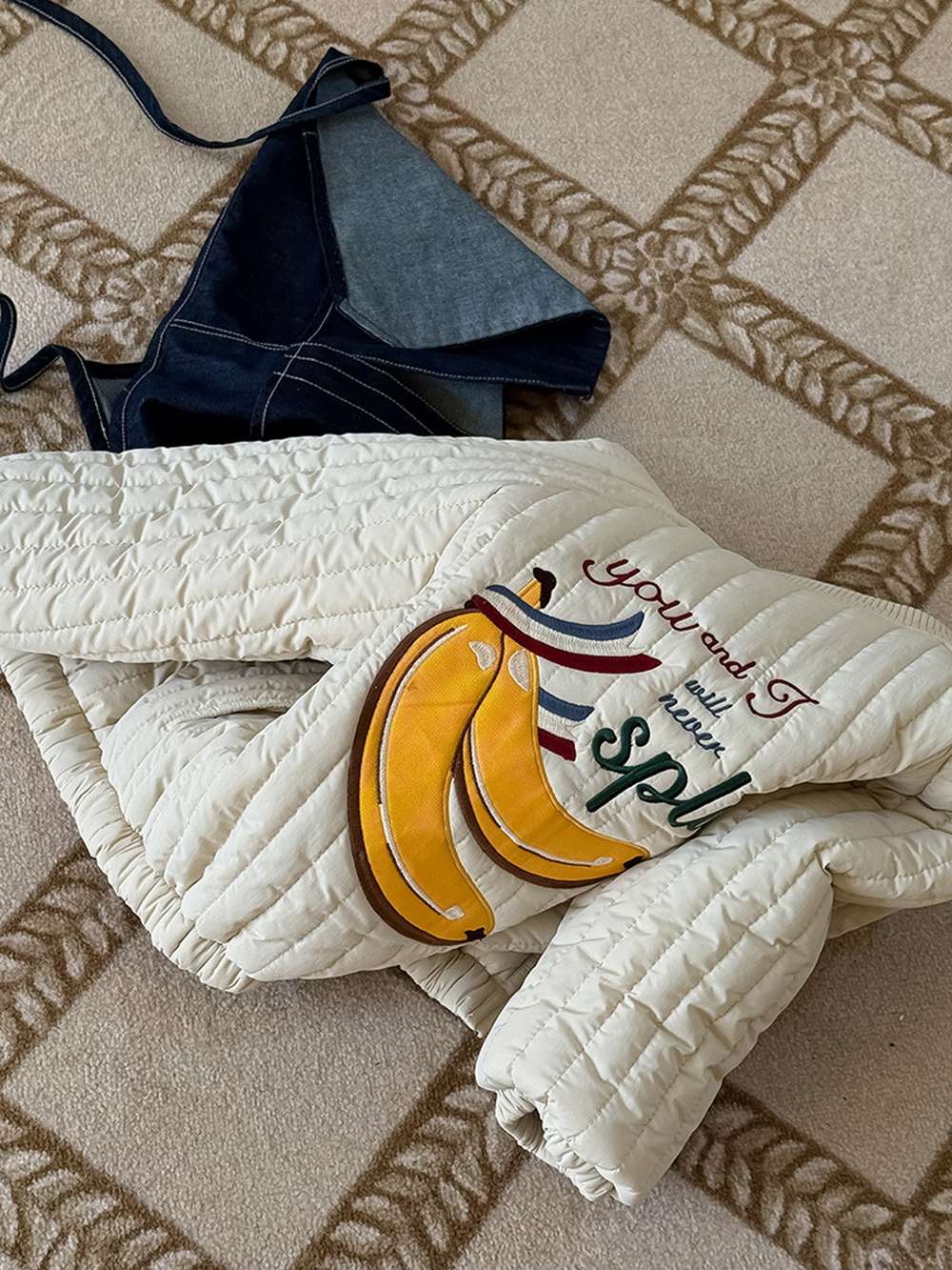 Long-sleeved quilted jacket | Padded and fully embroidered | Character print outerwear [mh0011467]