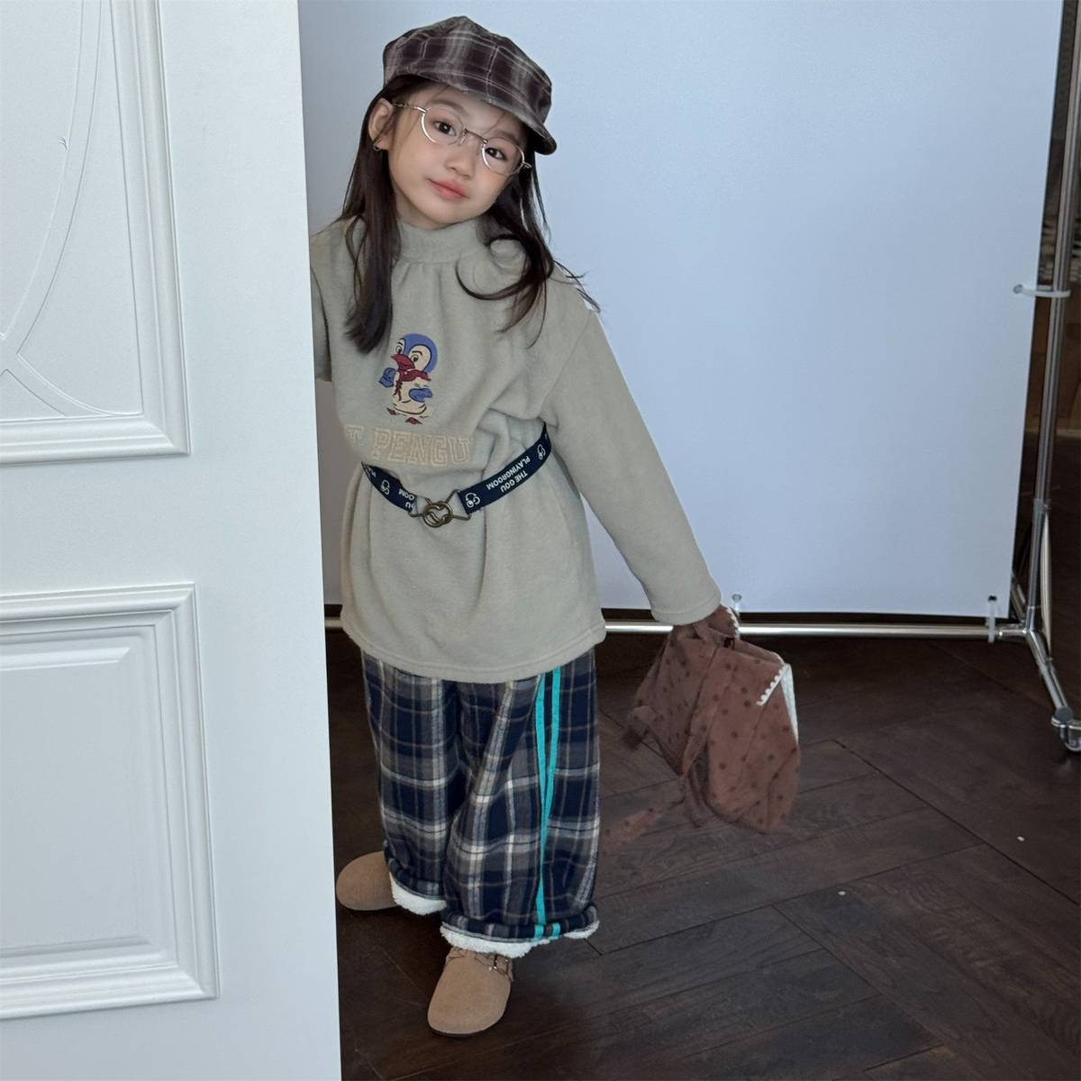 -裏起毛スウェットパンツ ロングパンツ カジュアル チェック サイドライン【mh0011402】 - mamahalo shop - ロングパンツ・スウェットパンツ -  べビー服 - 子供服 - 男の子 - 女の子