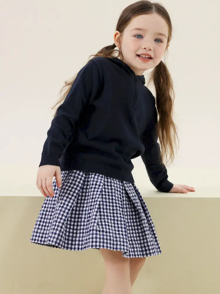 -フレンチスタイルチェックジャケット/ボックスプリーツスカート スーツ【mh0011299】 - mamahalo shop - 長袖セットアップ -  べビー服 - 子供服 - 男の子 - 女の子
