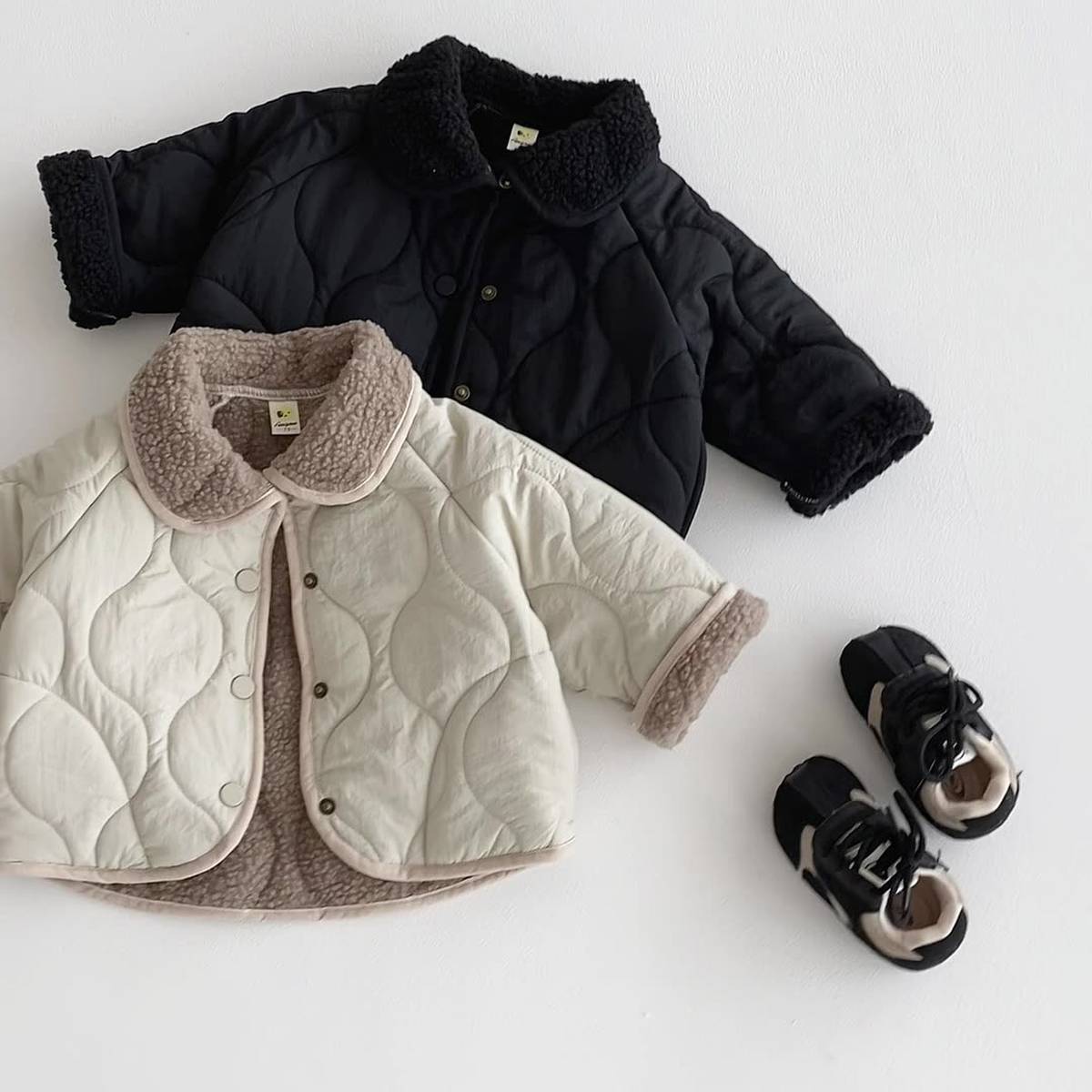 -中綿ジャケット キルティング ボア襟 あったか ボア裏地 防寒 アウター【mh0011397】 - mamahalo shop - ショートコート・ジャケット・ジャンパー -  べビー服 - 子供服 - 男の子 - 女の子