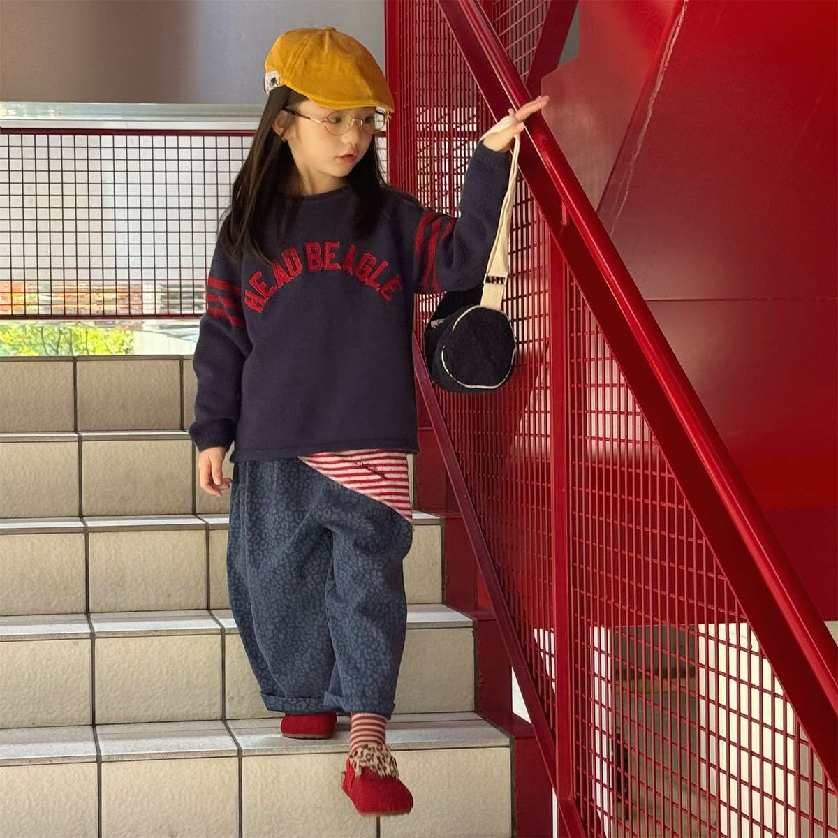 -長袖セーター ニット素材 ラグラン袖 刺繡ロゴ トップス【mh0011422】 - mamahalo shop - ニット・セーター -  べビー服 - 子供服 - 男の子 - 女の子