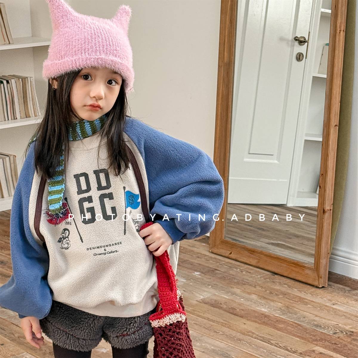 -長袖スウェットトレーナー フリース素材 ラグラン袖 プリントロゴ【mh0011412】 - mamahalo shop - トレーナー・フーディ -  べビー服 - 子供服 - 男の子 - 女の子