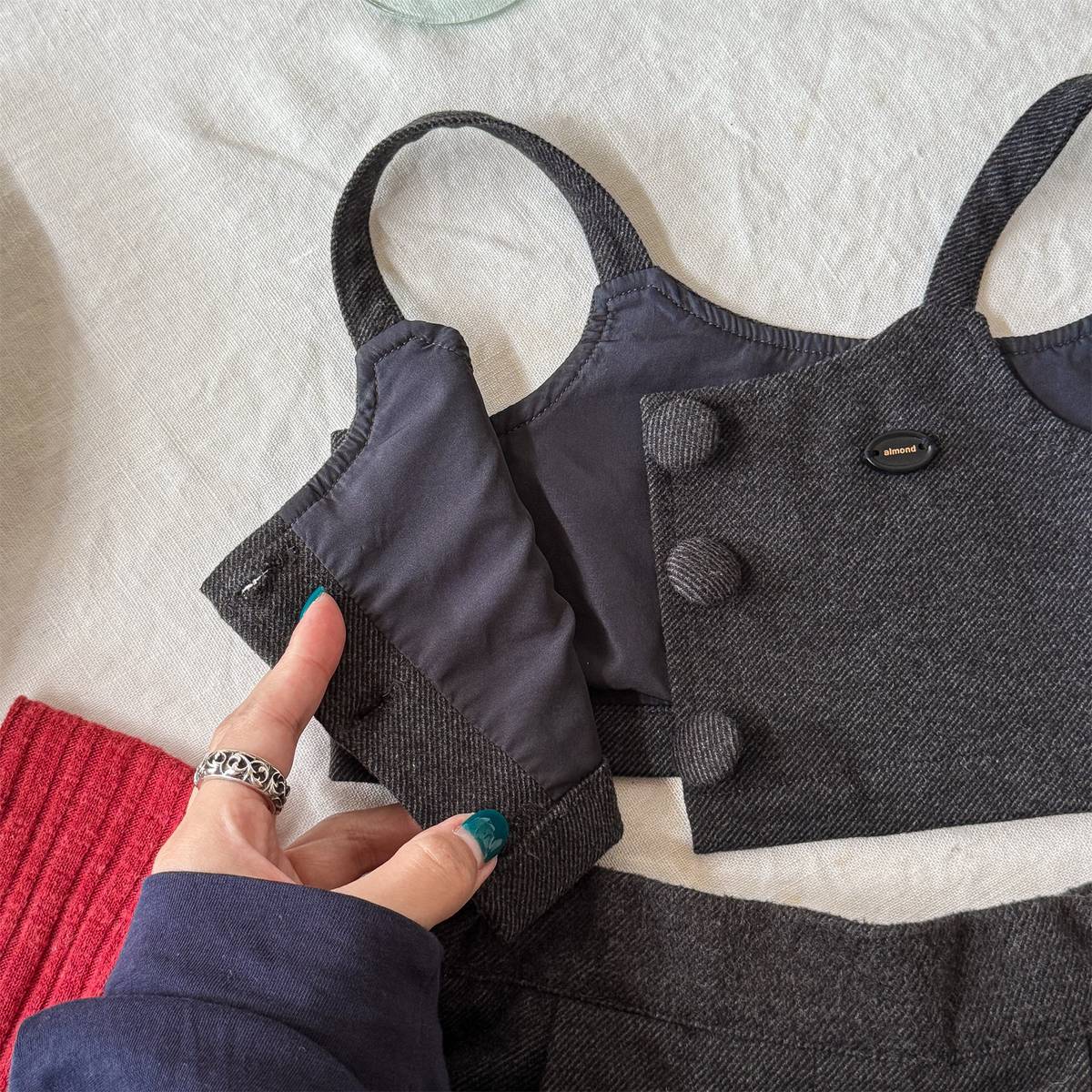 -キャミソールトップス+スカートセットアップ 2点セット ウール調素材【mh0011413】 - mamahalo shop - ノースリーブセットアップ -  べビー服 - 子供服 - 男の子 - 女の子