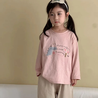 -手描き風イラスト長袖Tシャツ【mh0011229】 - mamahalo shop - 長袖Tシャツ -  べビー服 - 子供服 - 男の子 - 女の子