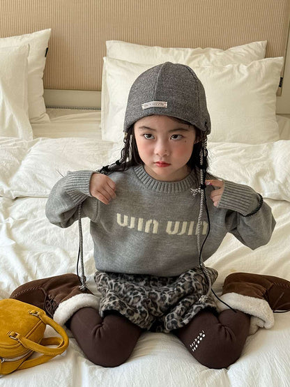 長袖セーター アルファベット刺繍 ラウンドネック プルオーバー【mh0011462】