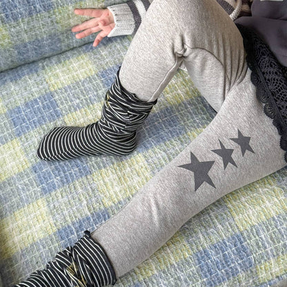 -裏起毛レギンス 星スタープリント 無地 暖かスパッツ ロングパンツ【mh0011406】 - mamahalo shop - レギンスパンツ -  べビー服 - 子供服 - 男の子 - 女の子