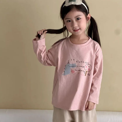 -手描き風イラスト長袖Tシャツ【mh0011229】 - mamahalo shop - 長袖Tシャツ -  べビー服 - 子供服 - 男の子 - 女の子