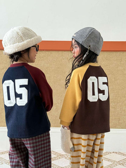 長袖スウェット | ナンバーロゴ | 裏起毛ラグランプルオーバー【mh0011473】