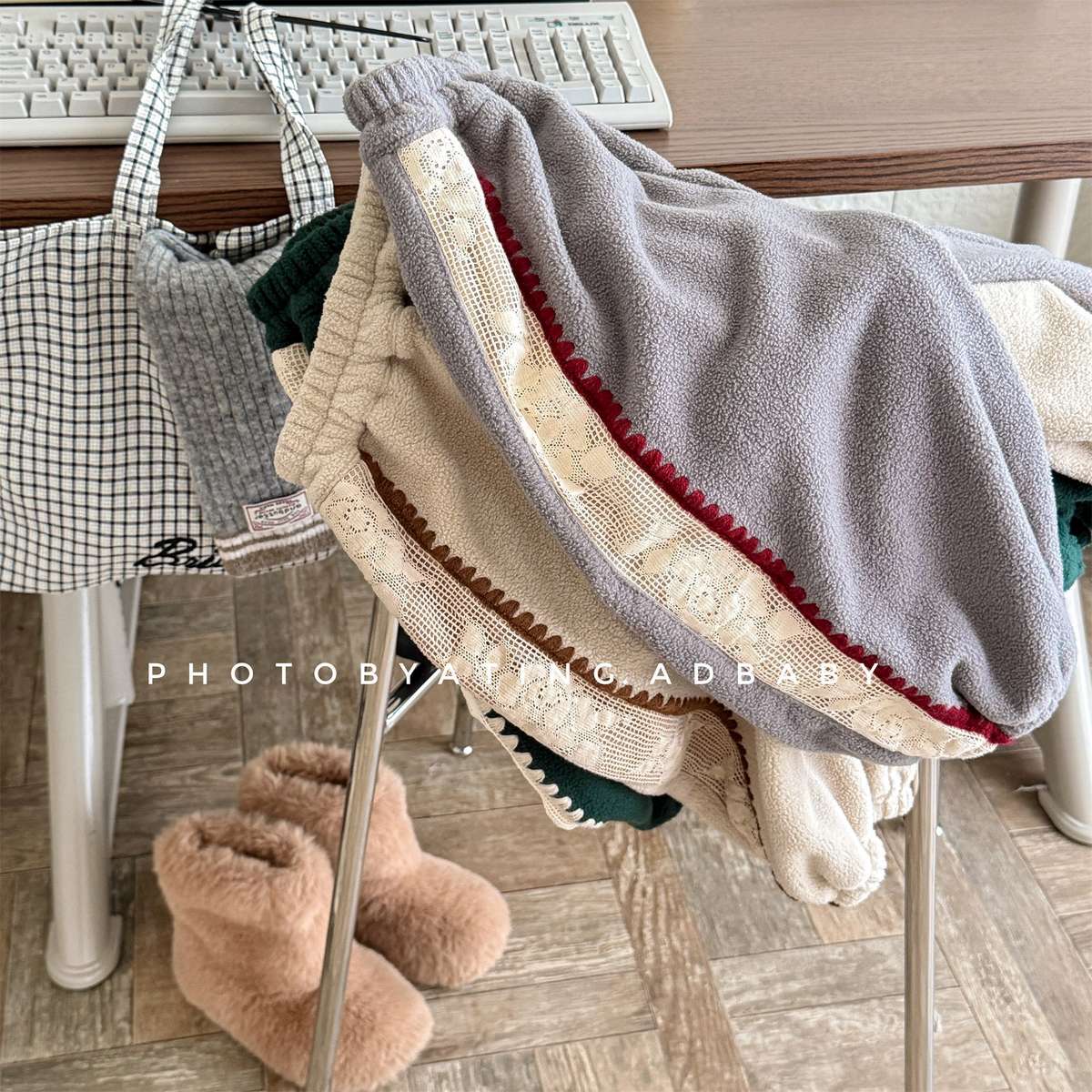 -フリーススウェットパンツ サイドレースデザイン あったか長ズボン【mh0011427】 - mamahalo shop - ロングパンツ・スウェットパンツ -  べビー服 - 子供服 - 男の子 - 女の子