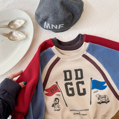 -長袖スウェットトレーナー フリース素材 ラグラン袖 プリントロゴ【mh0011412】 - mamahalo shop - トレーナー・フーディ -  べビー服 - 子供服 - 男の子 - 女の子