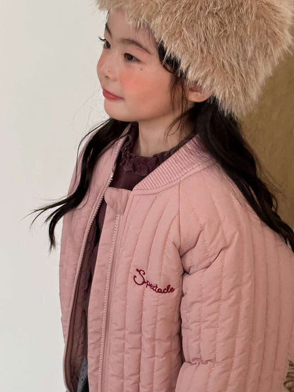 Long-sleeved quilted jacket | Padded and fully embroidered | Character print outerwear [mh0011467]