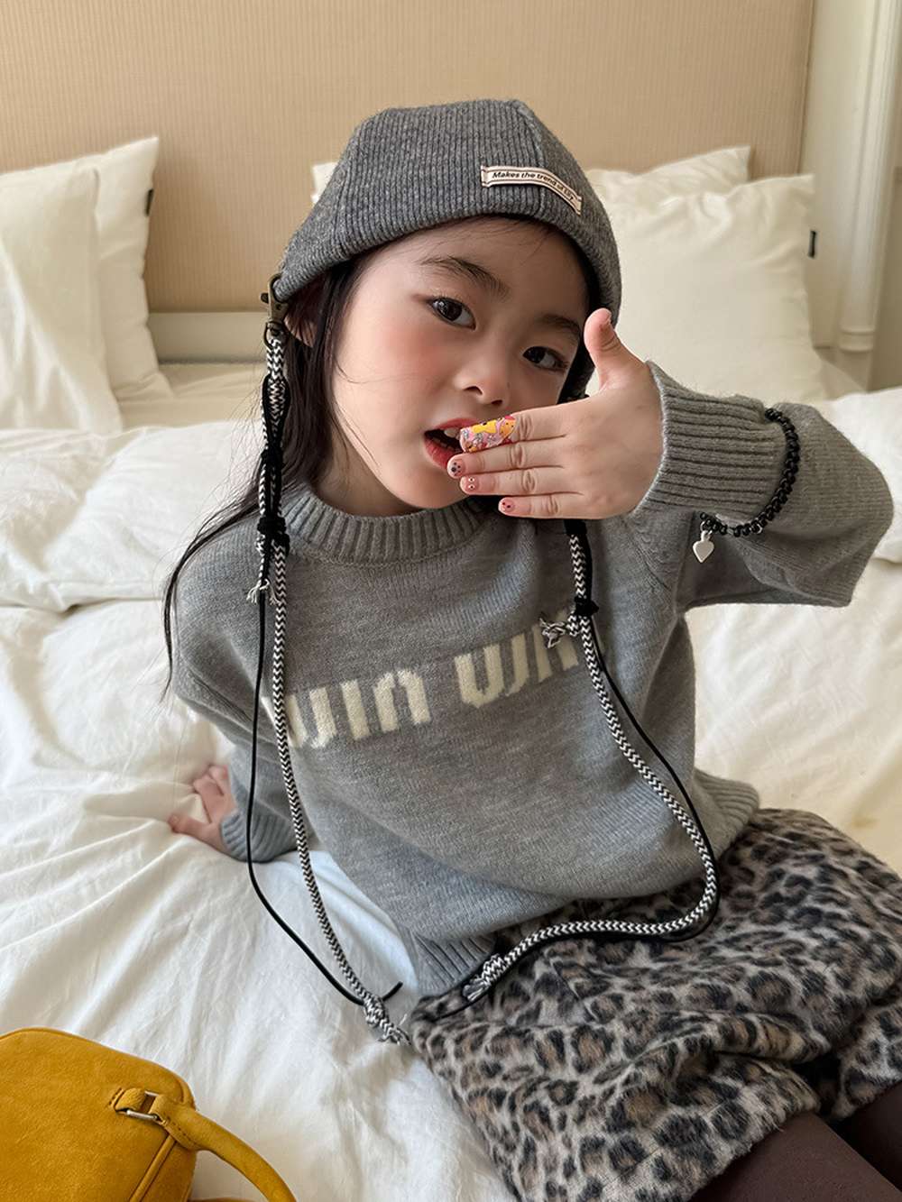 長袖セーター アルファベット刺繍 ラウンドネック プルオーバー【mh0011462】