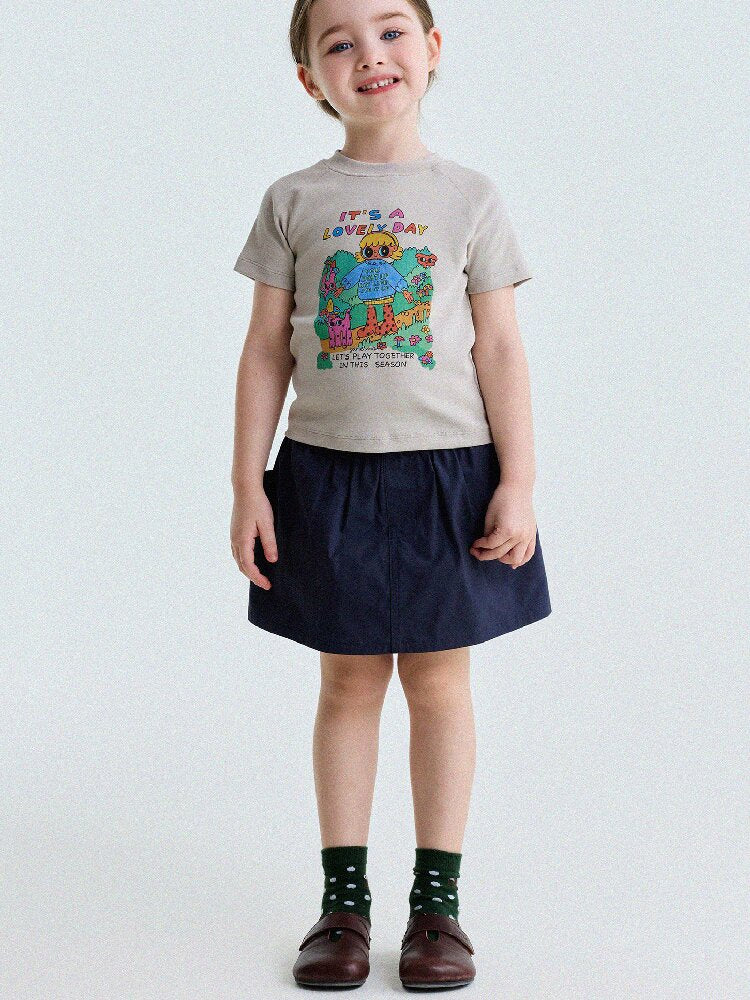 Graphic Print Cotton Raglan T-Shirt キャラクタープリント ラグランTシャツ【mh0013170】