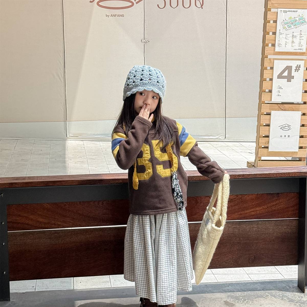 -長袖フリース プルオーバー ナンバーワッペン ハイネック スリーブデザイン【mh0011409】 - mamahalo shop - トレーナー・フーディ -  べビー服 - 子供服 - 男の子 - 女の子