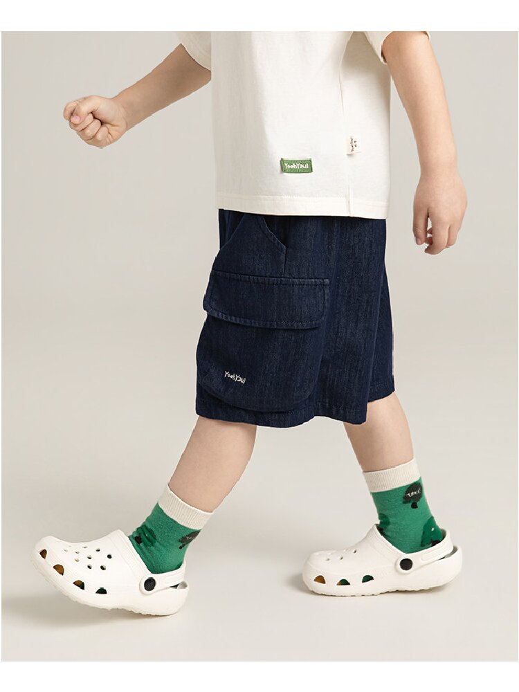 Little Forest Series リーフ柄 半袖シャツ Tシャツ デニム セットアップ【mh0012734】