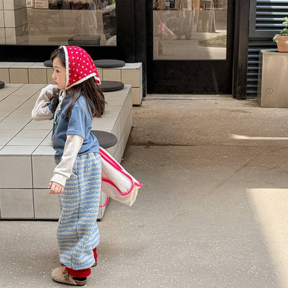-ロングパンツ シープボア ボーダー柄 もこもこボア 長ズボン【mh0011400】 - mamahalo shop - ロングパンツ・スウェットパンツ -  べビー服 - 子供服 - 男の子 - 女の子