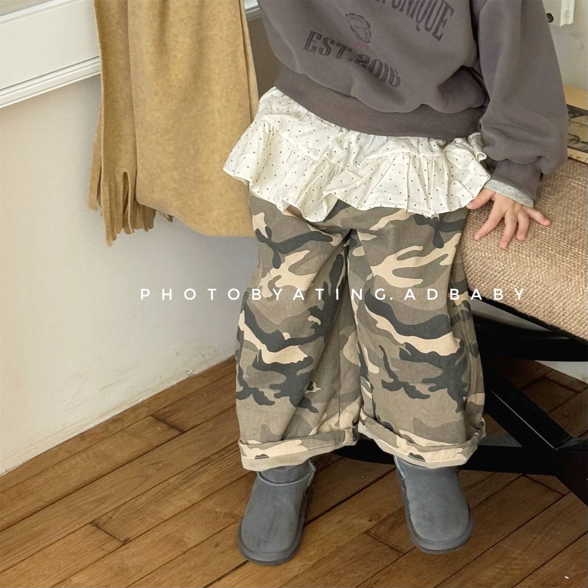 -カモフラ柄ロングパンツ 裏起毛 長ズボン カジュアルパンツ【mh0011414】 - mamahalo shop - ロングパンツ・スウェットパンツ -  べビー服 - 子供服 - 男の子 - 女の子