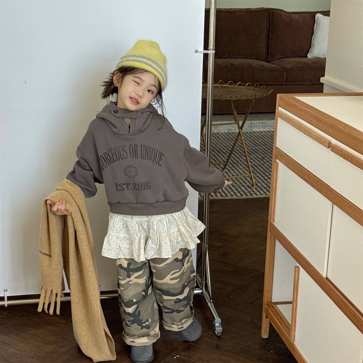 -カモフラ柄ロングパンツ 裏起毛 長ズボン カジュアルパンツ【mh0011414】 - mamahalo shop - ロングパンツ・スウェットパンツ -  べビー服 - 子供服 - 男の子 - 女の子