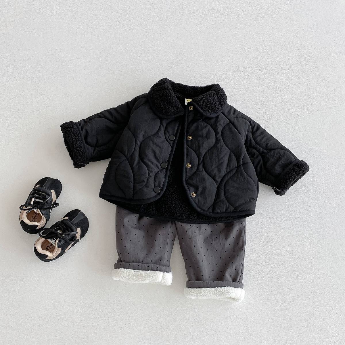 -中綿ジャケット キルティング ボア襟 あったか ボア裏地 防寒 アウター【mh0011397】 - mamahalo shop - ショートコート・ジャケット・ジャンパー -  べビー服 - 子供服 - 男の子 - 女の子