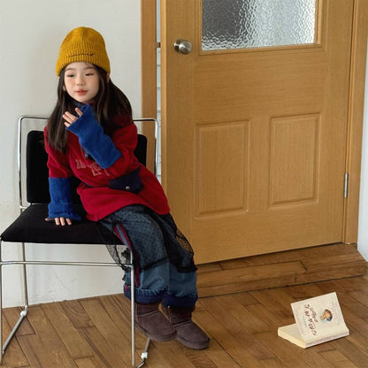 -長袖Tシャツ フリース素材 ハイネック ペンギン刺繍 プルオーバー【mh0011407】 - mamahalo shop - 長袖Tシャツ -  べビー服 - 子供服 - 男の子 - 女の子