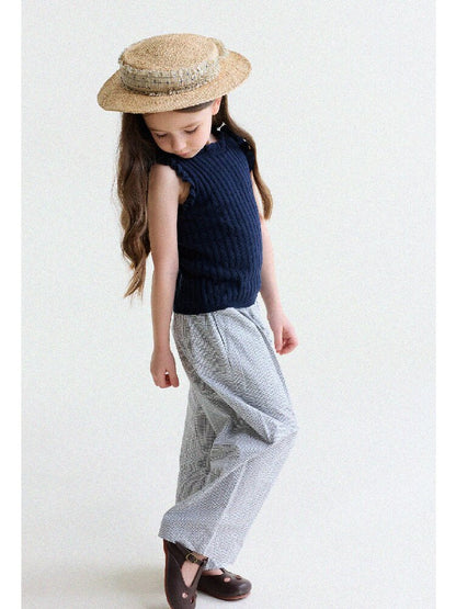 Floral Print Cotton Long Pants ドット柄 ロングパンツ【mh0013169】