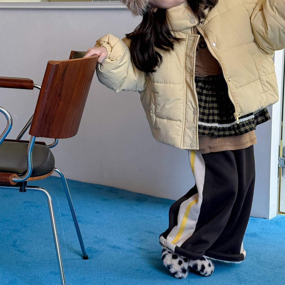 -裏起毛スウェットパンツ ロングパンツ カジュアル チェック サイドライン【mh0011402】 - mamahalo shop - ロングパンツ・スウェットパンツ -  べビー服 - 子供服 - 男の子 - 女の子