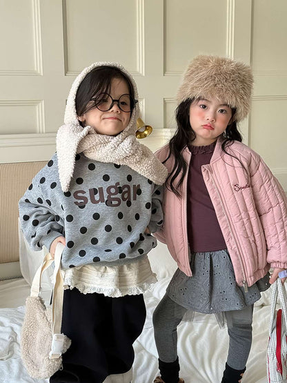 Long-sleeved quilted jacket | Padded and fully embroidered | Character print outerwear [mh0011467]