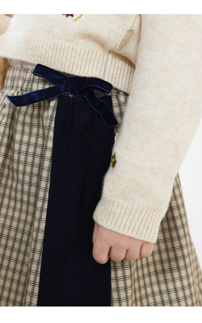 -長袖カーディガン ウール混紡 刺繍デザイン クルーネック【mh0011343】 - mamahalo shop - カーディガン・パーカー -  べビー服 - 子供服 - 男の子 - 女の子