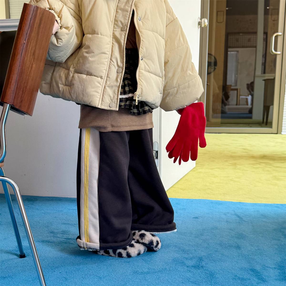 -裏起毛スウェットパンツ ロングパンツ カジュアル チェック サイドライン【mh0011402】 - mamahalo shop - ロングパンツ・スウェットパンツ -  べビー服 - 子供服 - 男の子 - 女の子