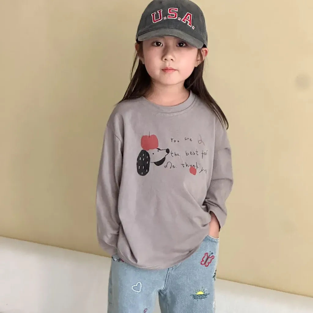 -手描き風イラスト長袖Tシャツ【mh0011229】 - mamahalo shop - 長袖Tシャツ -  べビー服 - 子供服 - 男の子 - 女の子