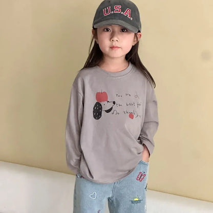 -手描き風イラスト長袖Tシャツ【mh0011229】 - mamahalo shop - 長袖Tシャツ -  べビー服 - 子供服 - 男の子 - 女の子