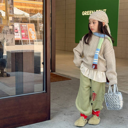 -裏起毛スウェットパンツ ロングパンツ 暖か長ズボン カジュアル【mh0011405】 - mamahalo shop - ロングパンツ・スウェットパンツ -  べビー服 - 子供服 - 男の子 - 女の子