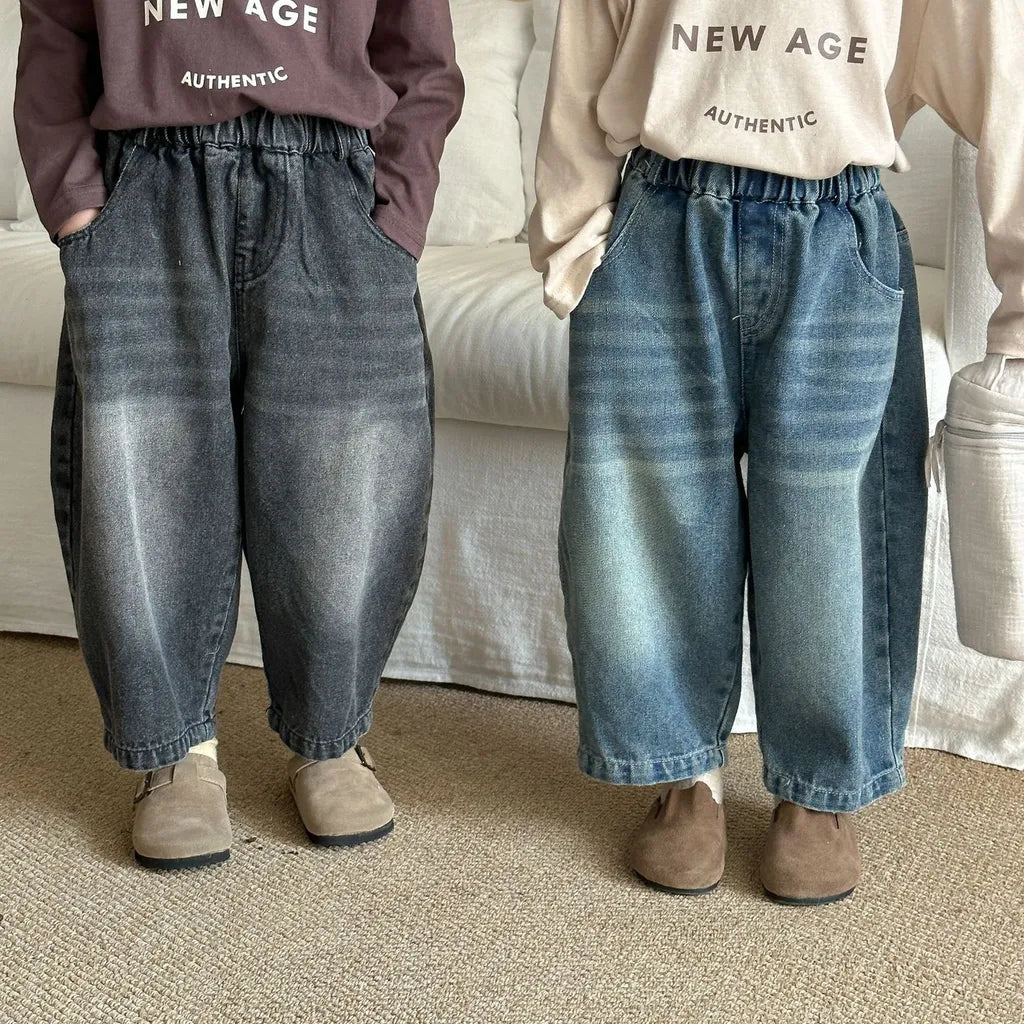 -バックロゴ刺繍バルーンデニムパンツ【mh0011248】 - mamahalo shop - デニムパンツ -  べビー服 - 子供服 - 男の子 - 女の子