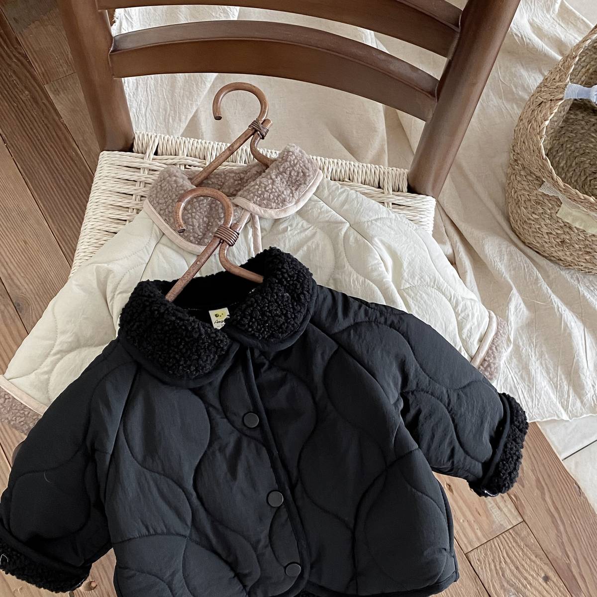 -中綿ジャケット キルティング ボア襟 あったか ボア裏地 防寒 アウター【mh0011397】 - mamahalo shop - ショートコート・ジャケット・ジャンパー -  べビー服 - 子供服 - 男の子 - 女の子