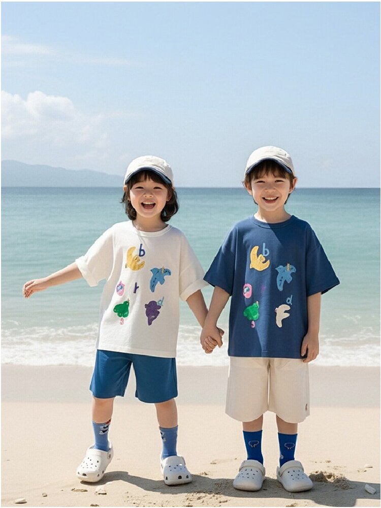 Bird Print Cotton Tee & Wide Shorts 小鳥プリント 半袖Tシャツ ショートパンツ【mh0012729】