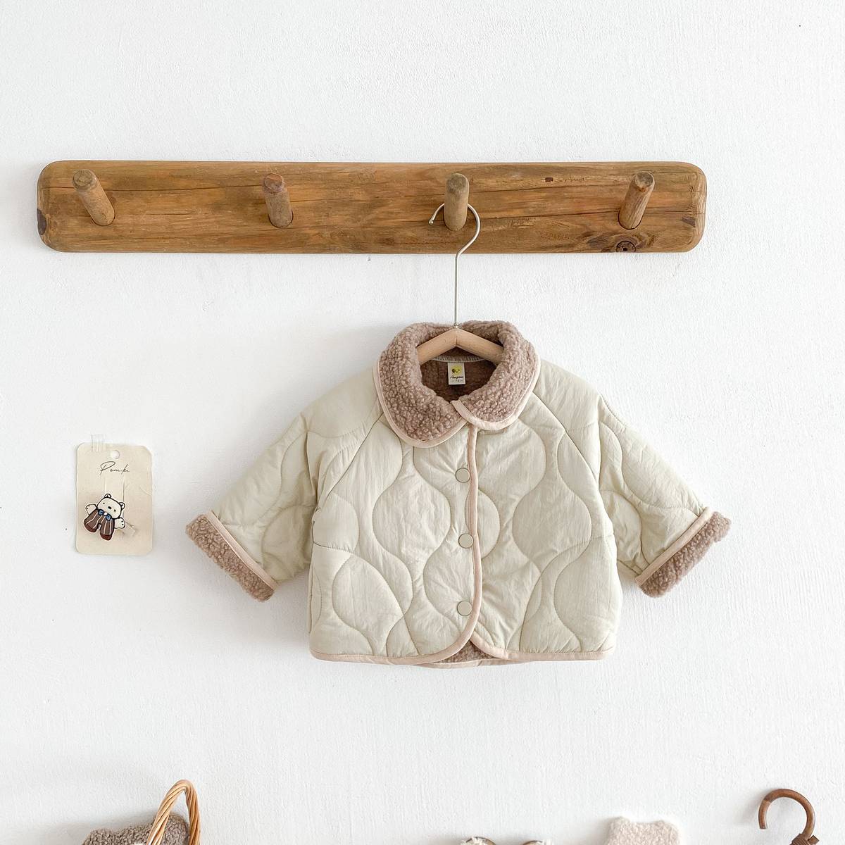 -中綿ジャケット キルティング ボア襟 あったか ボア裏地 防寒 アウター【mh0011397】 - mamahalo shop - ショートコート・ジャケット・ジャンパー -  べビー服 - 子供服 - 男の子 - 女の子