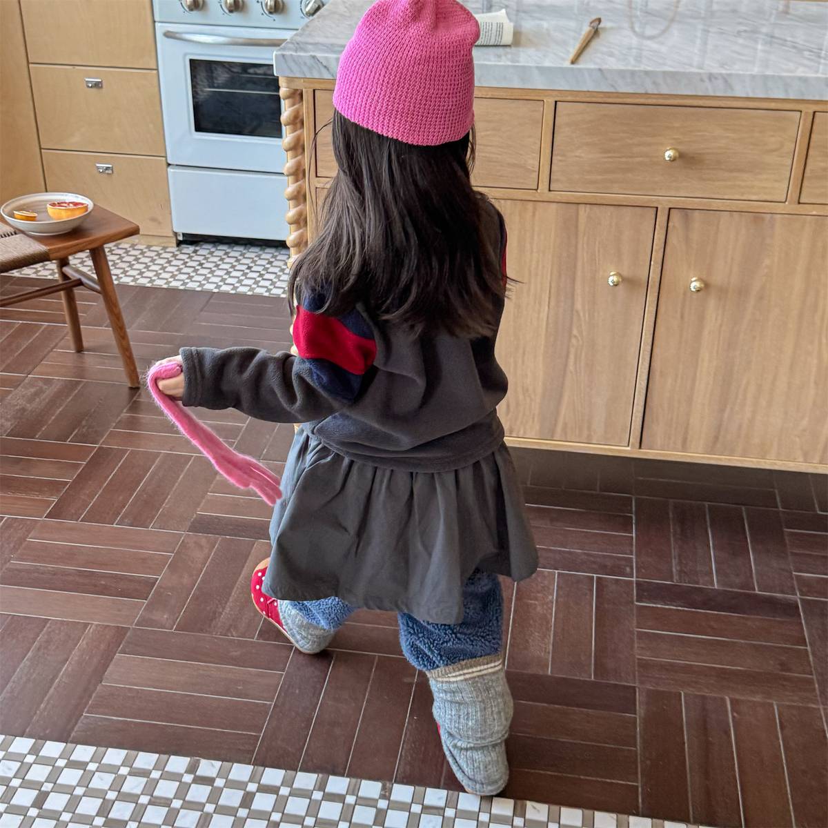 -長袖フリース プルオーバー ナンバーワッペン ハイネック スリーブデザイン【mh0011409】 - mamahalo shop - トレーナー・フーディ -  べビー服 - 子供服 - 男の子 - 女の子