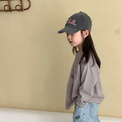 -手描き風イラスト長袖Tシャツ【mh0011229】 - mamahalo shop - 長袖Tシャツ -  べビー服 - 子供服 - 男の子 - 女の子