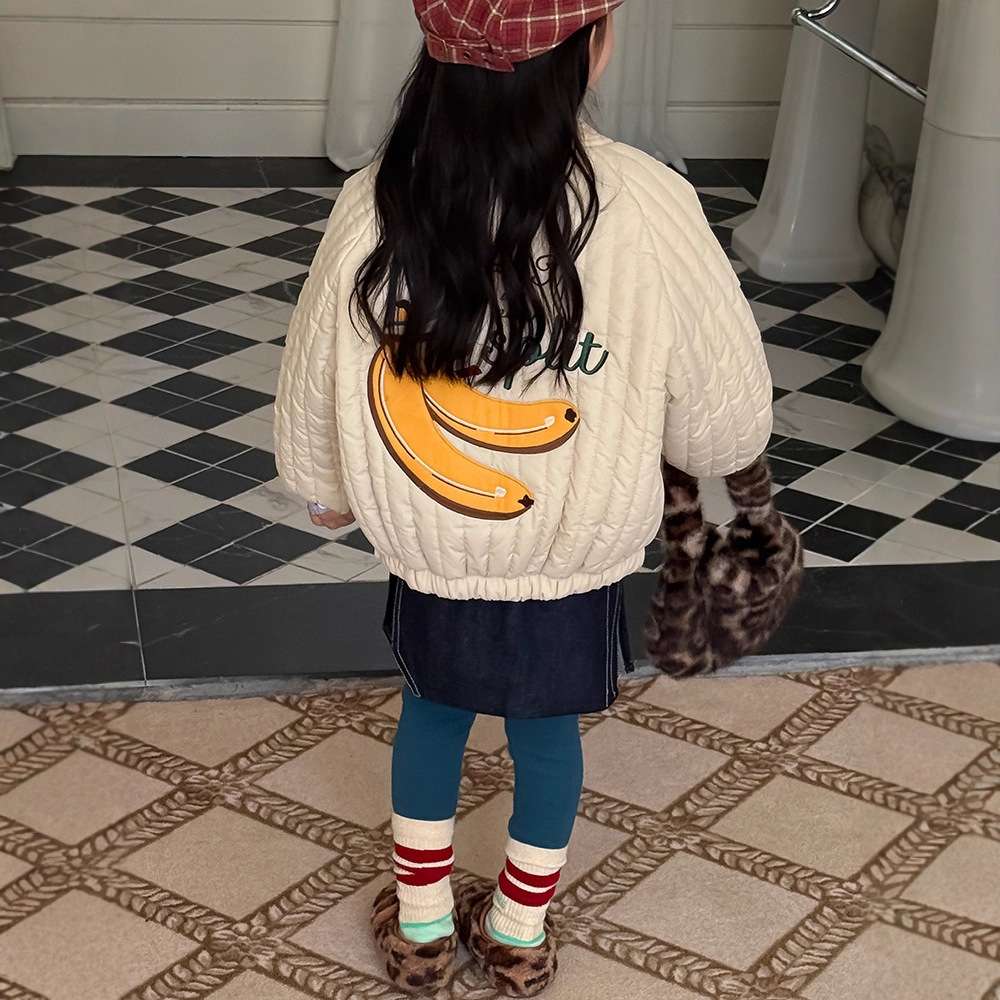 Long-sleeved quilted jacket | Padded and fully embroidered | Character print outerwear [mh0011467]