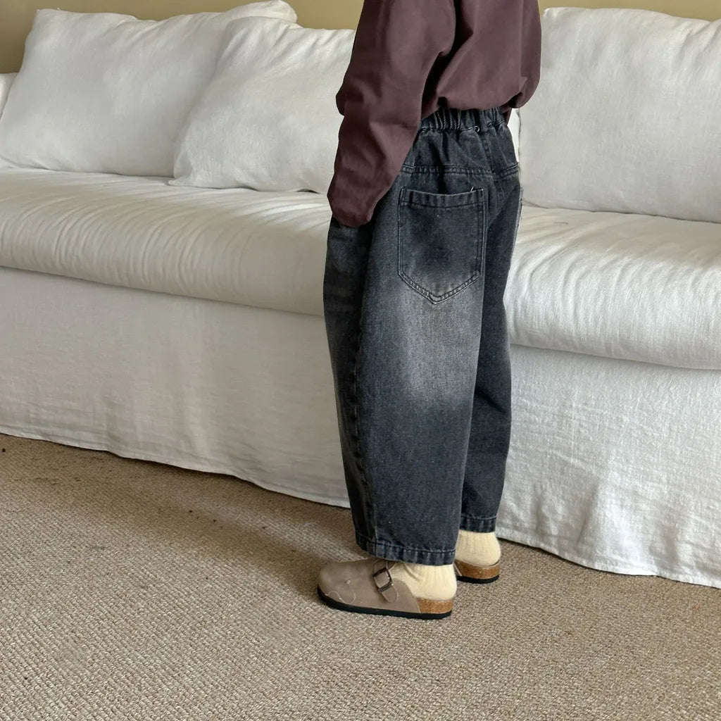 -バックロゴ刺繍バルーンデニムパンツ【mh0011248】 - mamahalo shop - デニムパンツ -  べビー服 - 子供服 - 男の子 - 女の子