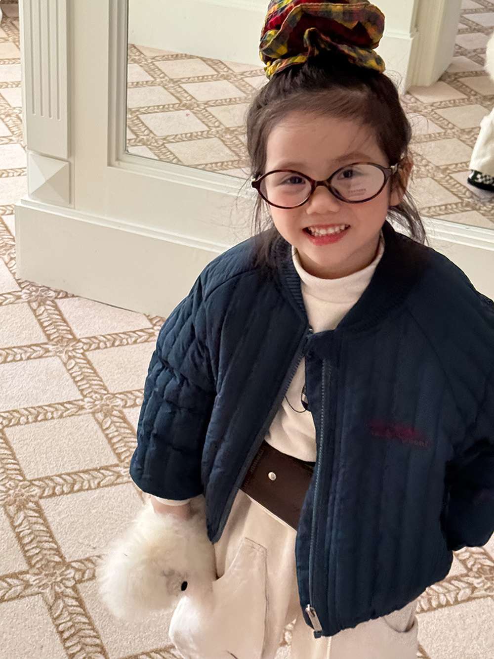 Long-sleeved quilted jacket | Padded and fully embroidered | Character print outerwear [mh0011467]