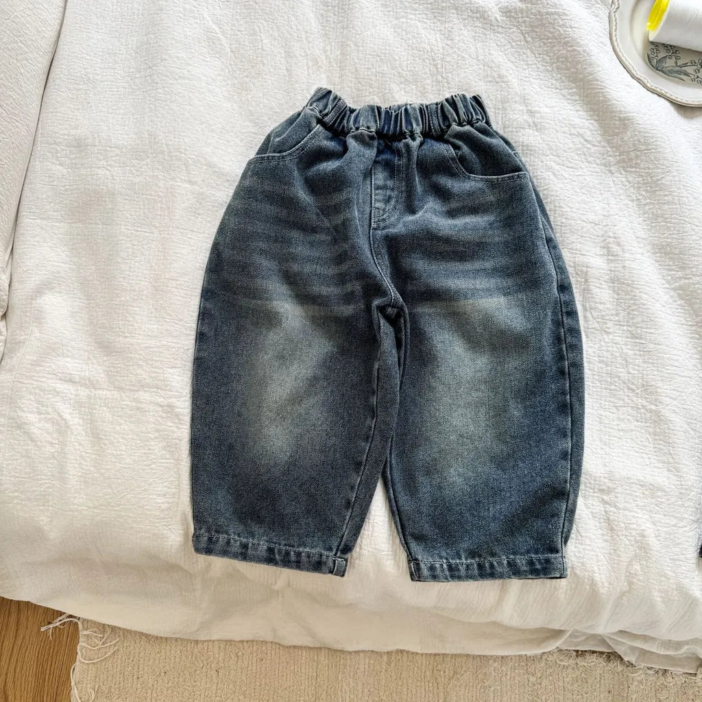 -バックロゴ刺繍バルーンデニムパンツ【mh0011248】 - mamahalo shop - デニムパンツ -  べビー服 - 子供服 - 男の子 - 女の子