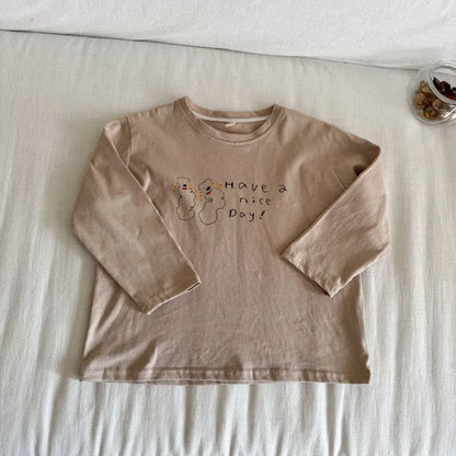 -手描き風イラスト長袖Tシャツ【mh0011229】 - mamahalo shop - 長袖Tシャツ -  べビー服 - 子供服 - 男の子 - 女の子