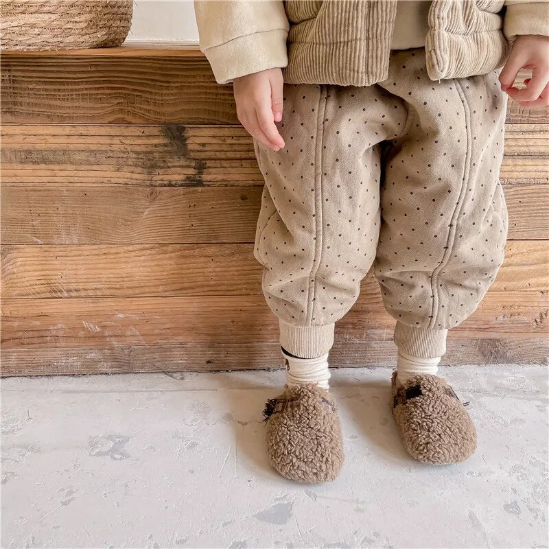 -キッズ みずたまドット 厚手 パンツ【mh0000255】 - mamahalo shop - ロングパンツ・スウェットパンツ -  べビー服 - 子供服 - 男の子 - 女の子