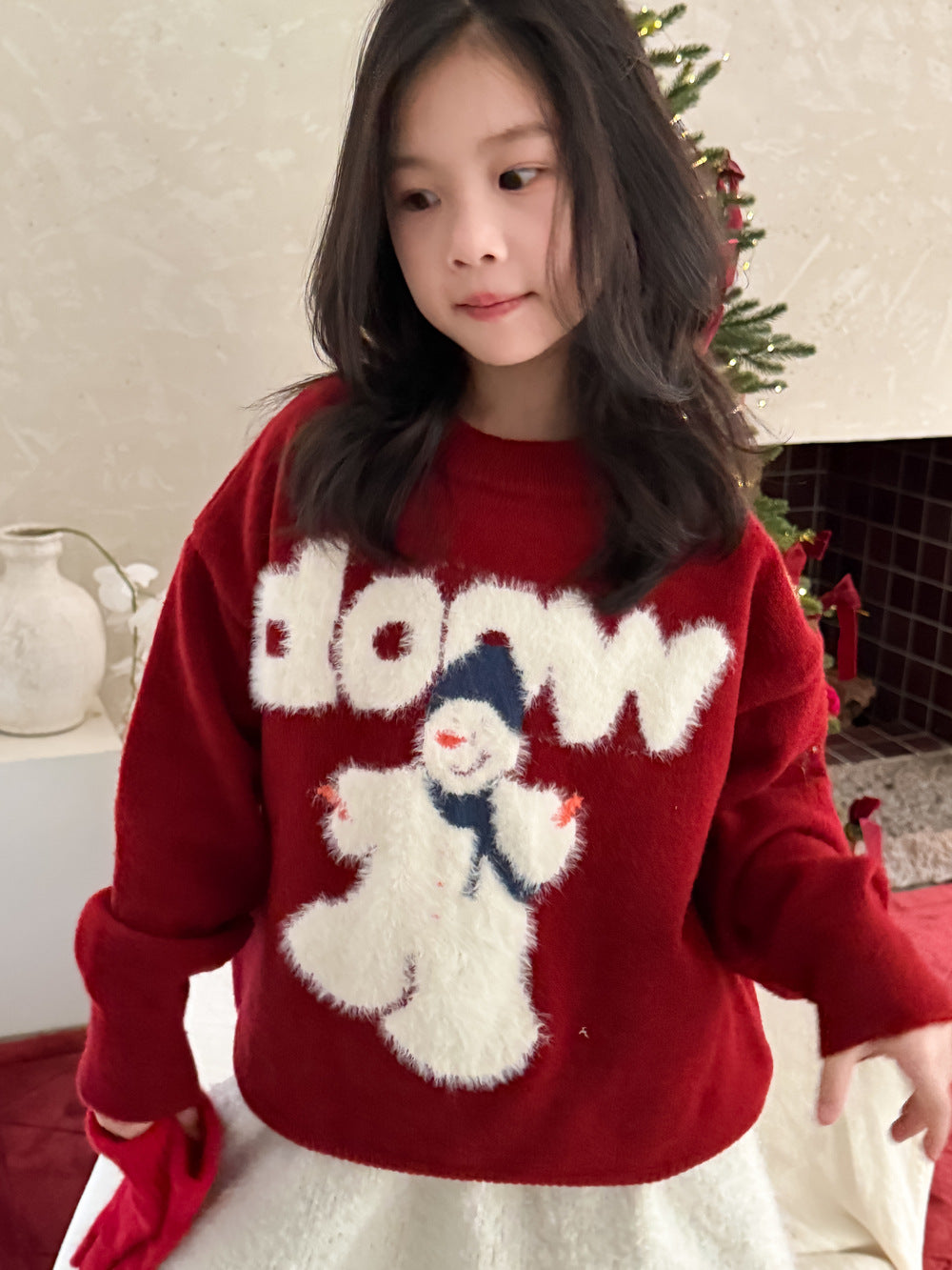 ニットセーター スノーマン 雪だるまモチーフ クリスマス【mh0011867】