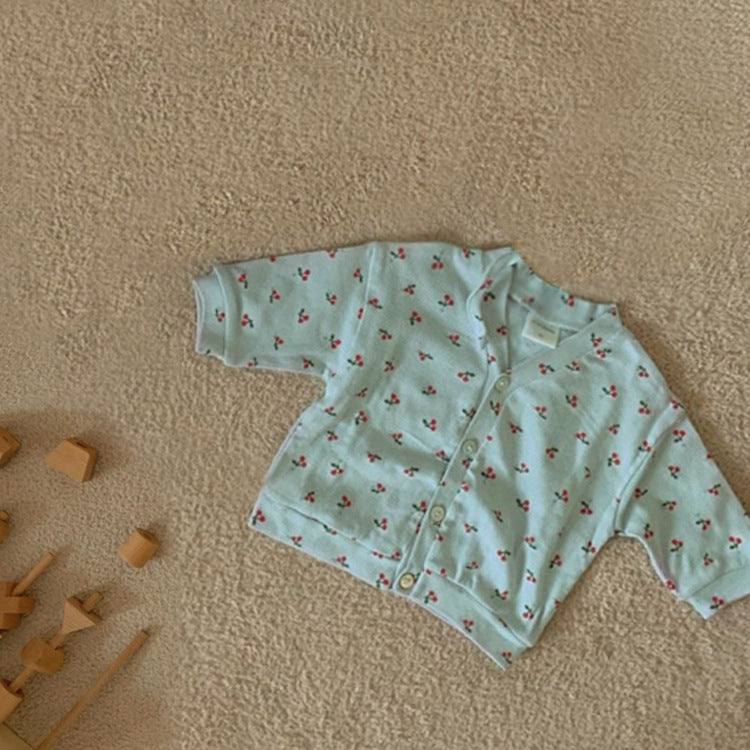 Cherry Print Cotton Romper チェリー ロンパース【mh0012621】