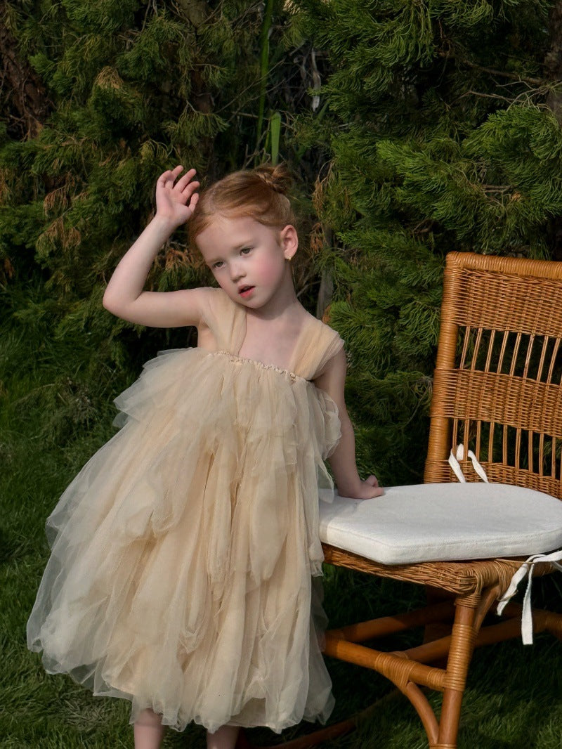 Heavy Craftsmanship Mesh Birthday Dress チュール ノースリーブワンピース【mh0013251】